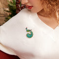 Gold Tone Peacock Brooch with Green and Blue Crystal Tail view 4