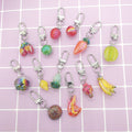 Miniature Resin Fruit Vegetable Mushroom and Shrimp Clip Keychains view 1