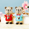 Jeweled Couple Bear Keychains in Red and Blue Pictured Colors view 1