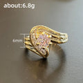 Gold Swirl Bypass Clear Center Stone Ring Metal Alloy view 5