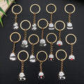 Bamboo, Apple and Flower Panda Enamel Keychains, 6 Poses view 2