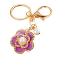 Jeweled Rose Keychains in Red Black Pink White Violet and Assorted Colors view 5