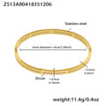 Single Row Zircon Clasp Bangle Set Steel Gold Styles view 9