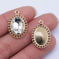 Gold Tone Clear Crystal Geometric Charms in Three Shapes view 2