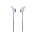 Blue Lavender Butterfly Double Extra Long Chain Earrings view 5