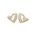 Open Heart Crystal Stud Earrings in Gold and Silver Tone view 5