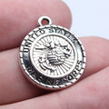 Antique Silver Tone United States Service Emblem Charms view 8
