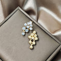 Black Rhinestone Cluster Cascade Drop Stud Earrings view 3
