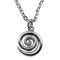 Silver Tone Spiral Pendant Necklace with Link Chain view 4