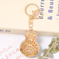 Rhinestone Flower Fortune Bag Keychain Gold Clasp Four Colors view 4
