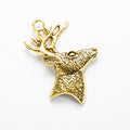 Textured Deer Head Alloy Pendant Charm in 4 Finishes view 5