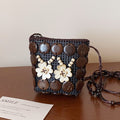 Handwoven Floral Mini Pouch Necklaces in Three Designs view 7