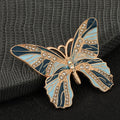 Rhinestone Butterfly Charm Pendant Enamel Wings Gold-Tone Body view 6