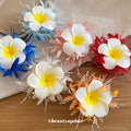 Fabric Plumeria Flower Duckbill Hair Clips Seven Colors view 4