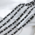 Black Bamboo Segment Beads Silver Metal Ball Necklace view 3