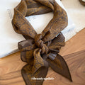 Brown Paisley Sheer Scarf Neck Tie with Pointed Ends view 4