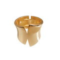 Asymmetric Folded Wide Hinged Bracelet In Gold Or Silver Tone Options view 5