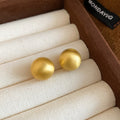 Brushed Irregular Round Stud Earrings in Three Sizes and Two Tones view 7