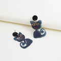 Acrylic Ghost Black Cat Halloween Drop Stud Earrings view 4