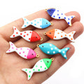 Polka Dot Enamel Fish Charms in Eight Color Options view 4