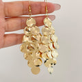 Gold Tone Layered Disc Cascade Hook Earrings Fashion Jewelry for Women view 2