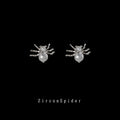 Silver Pave Crystal Spider Stud Earrings Clear Stones view 3