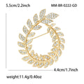 Rhinestone Laurel Leaf Wreath Brooch Gold or Silver Tone view 6