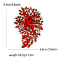 Large Crystal Leaf Cluster Brooch in Nine Colors Decorative Lapel Pin view 7