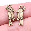 Perched Parrot Pendant Charms in Two Antique Metal Finishes view 6