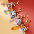 Crystal-Filled Treasure Bowl Keychains with Pearl Wrist Straps view 10
