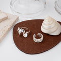 Silver Open Adjustable Rings Filigree Band and Wave view 1