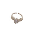 Open Ring Rhinestone Oval Or Flower Gold Silver Styles view 5