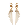 Black Chain Tassel Drop Earrings with Crystal Accents view 5