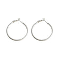 Silver Tone Fine Textured Large Round Hoop Earrings For Women view 5