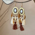 Colorful Feather Tassel Hook Earrings Four Styles With Decorative Details view 8