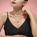 Gold Dual Heart Link Choker And Filigree Heart Necklace view 3