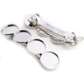 Four Round Pad Barrette Blanks in Seven Metal Finishes view 6