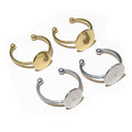 Adjustable Open Double Ball Ring Blanks With Round Flat Pads view 4