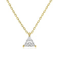 Gold Silver Triangle Clear Stone Pendant Cable Necklace view 1