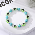 Silver Tone Turquoise Color Bead Evil Eye Stretch Bracelets view 8