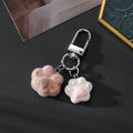 Flocked Cat Paw Dual Charm Keychain Five Color Options view 9