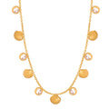 Shell Charm Necklace Clear Multicolor Stones Gold Steel view 5