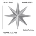 Polished Eight Point Star Brooch in Gold and Silver Tones view 5