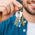 Turquoise Blue Sea Turtle Lobster Clasp Keychain Charm view 4