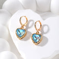 Gold Tone Faceted Crystal Heart Huggie Earrings 6 Colors view 6