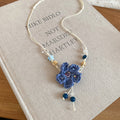 Crochet Flower Pendant Necklaces With Beads With Decorative Accents view 6