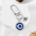 Blue Evil Eye Charm Keychain with D-Ring Swivel Clasp view 7