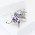 Elegant Crystal Lily Flower Brooch in Purple and Pink view 3
