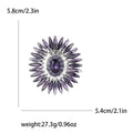 Heavy Rhinestone Sunflower Brooch Marquise Crystal Pin view 9