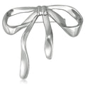 Sculpted Metal Bow Brooch In Gold And Silver Tone Decorative Lapel Pin view 2